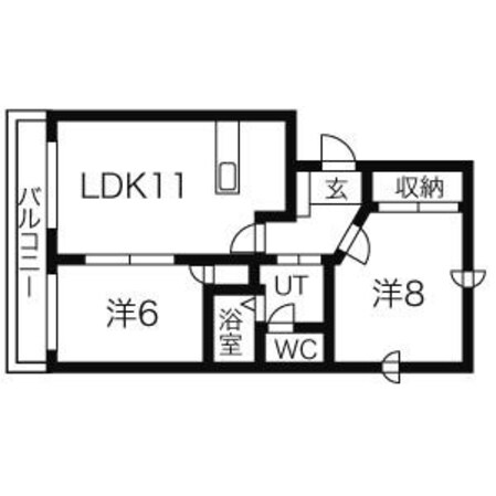 宮の森4条10丁目 徒歩6分 1階の物件間取画像